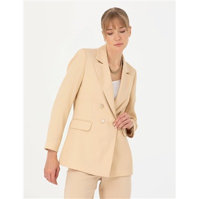 Bej Slim Fit Ceket