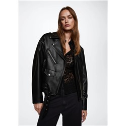 Cazadora biker cremalleras -  Mujer | MANGO OUTLET Melilla