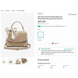 Женская сумочка саквояж со съемным ремнем и клапаном 👜ELL*E  Экспорт, заказ в АОЭ