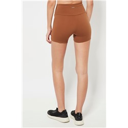 Mallas cortas cintura alta - Camel