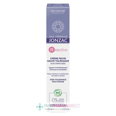 Eau Thermale Jonzac - Reactive - Crème Riche Haute Tolérance BIO 40ml