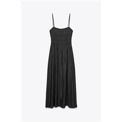 FLOWING MIDI DRESS WITH ELASTICATED DETAIL