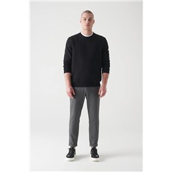 Avva Erkek Antrasit Beli Lastikli Ekoseli Jogger E003015