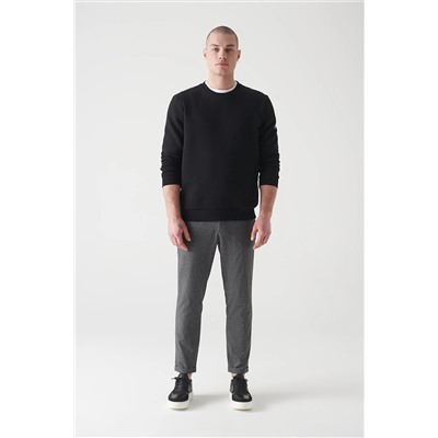 Avva Erkek Antrasit Beli Lastikli Ekoseli Jogger E003015