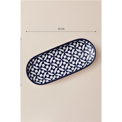 Rêve Bleu Ange New Bone China Servis Tabağı - 14 cm - Mavi/Beyaz