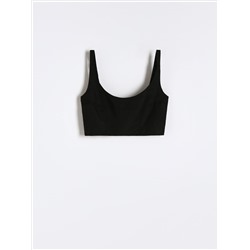 Crop Top aus Leinenmischung
