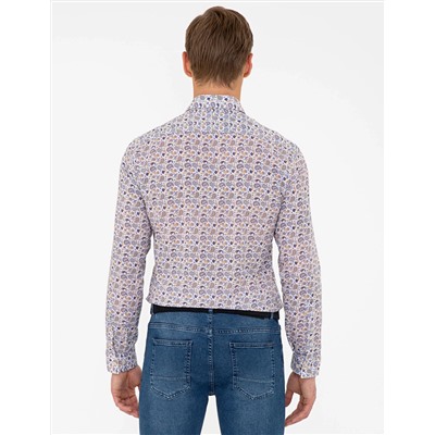 Çok Renkli Slim Fit Uzun Kollu Gömlek