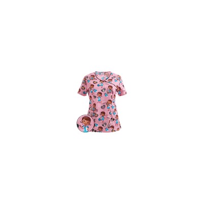 Cherokee Tooniforms Scrubs I Care For Pets Print Top