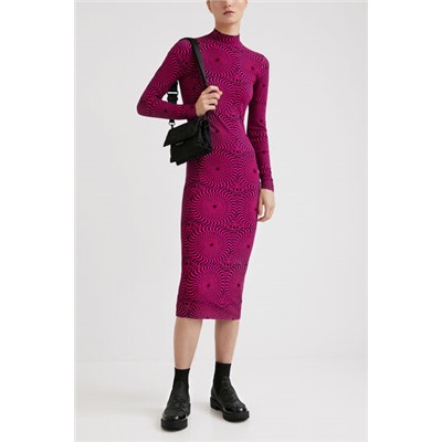 Vestido midi slim psicodelia