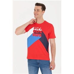 Erkek Kırmızı Bisiklet Yaka Tişört