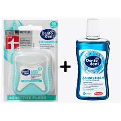 Zahnseide sensitive Floss, 1 St  +Mundspülung Zahnfleisch Intensiv-Pflege, 500 ml