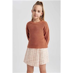 Defacto Kız Çocuk Regular Fit Bisiklet Yaka Kazak A2293A823AU