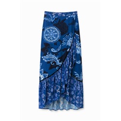 Falda larga volantes paisley