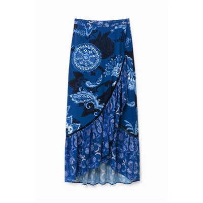 Falda larga volantes paisley