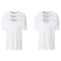LIVERGY Herren T-Shirt, 3 Stück, körpernah geschnitten, weiß