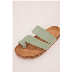 Sandalias zueco bio kaki