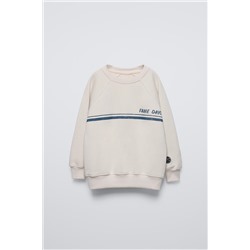 STRIPED PRINT SWEATSHIRT