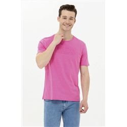 Erkek Pembe Bisiklet Yaka Tişört