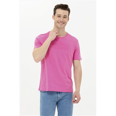 Erkek Pembe Bisiklet Yaka Tişört