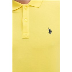 Erkek Sarı Basic Polo Yaka Tişört