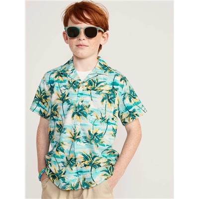Short-Sleeve Printed Camp Shirt for Boys