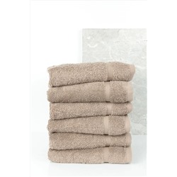 Efabrika Leora %100 Pamuklu 6 Lı 30x30 El/misafir Havlu Seti - Sütlü Kahve EFB-WHL-000937