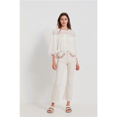 Blusa boho flecos