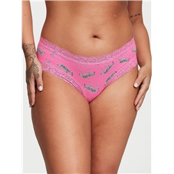 THE LACIE Lace-Waist Cotton Cheeky Panty