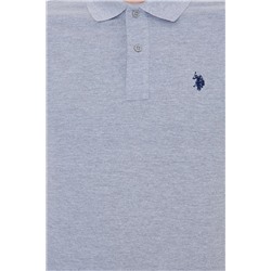 Erkek Gri Melanj Basic Polo Yaka Tişört