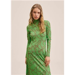 Vestido estampado cadenas -  Mujer | MANGO OUTLET España