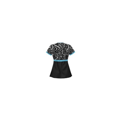 UA Windy White Mock Wrap Print Scrub Top