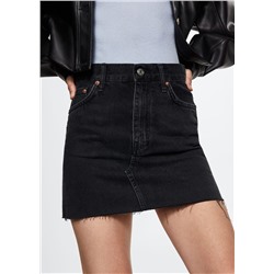 Minifalda vaquera bajo deshilachado -  Mujer | MANGO OUTLET Melilla