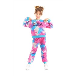 Mushi Love Batik Pembe Mavi Kız Çocuk Eşofman Takım MS-22S1-018