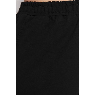 Siyah Loose Jogger İnce Paçası Lastikli Esnek Bel Örme Büyük Beden Eşofman Altı TBBAW23AJ00002
