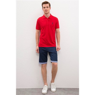 Erkek Kırmızı Basic Polo Yaka Tişört
