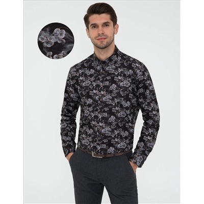 Siyah Regular Fit Uzun Kollu Gömlek