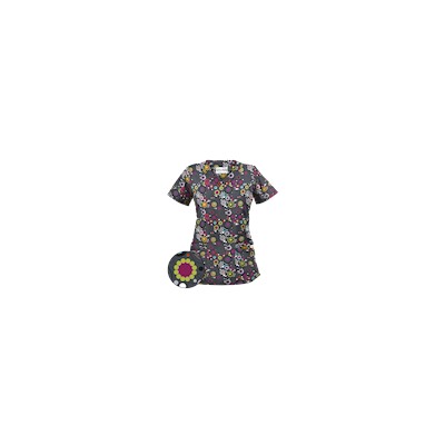 UA Mod Mix Pewter Print Scrub Top