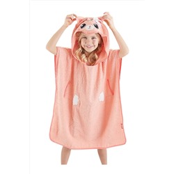 Denokids Kedi Kız Çocuk Pembe Havlu Panço CFF-22K1-063