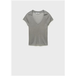 Camiseta semitransparente cuello polo