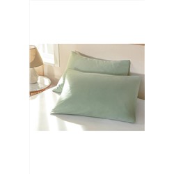 English Home Düz Pamuklu 2'li Yastık Kılıfı 50x70 Cm Çağla Yeşili 10033129