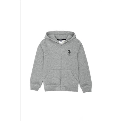 Erkek Çocuk Gri Melanj Basic Sweatshirt