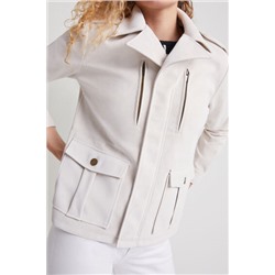 Chaqueta recta bolsillos