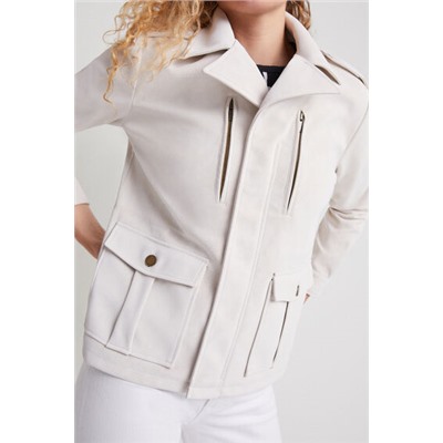 Chaqueta recta bolsillos