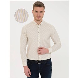 Sarı Regular Fit Uzun Kollu Gömlek