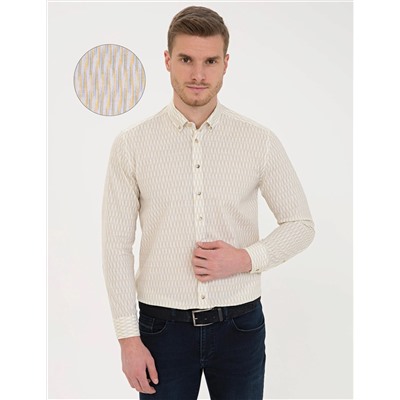 Sarı Regular Fit Uzun Kollu Gömlek
