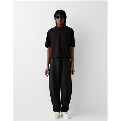 Tailored lyocell blend balloon trousers