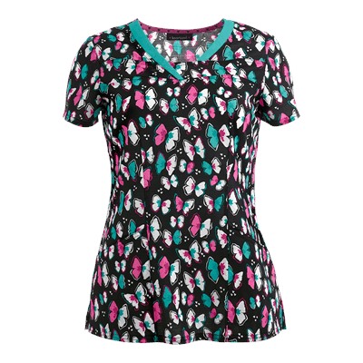 heartsoul Scrubs Flight About Now Print Top