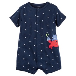 Snap-Up Cotton Romper
