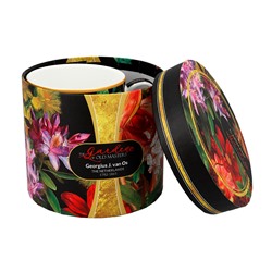 Кружка, 400 мл, фарфор F, черная, Лилии, Baroque flowers, 62362