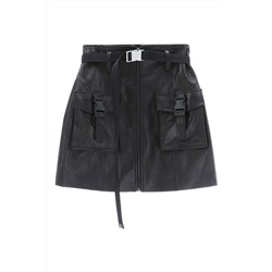 Minifalda de piel Negro